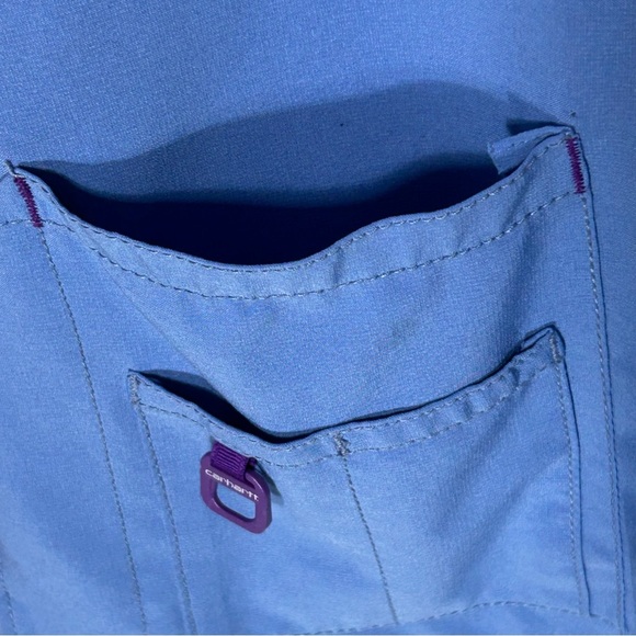 Carhartt Women's V-Neck Blueish Purple Short Sleeve Scrub Size M - Picture 8 of 9